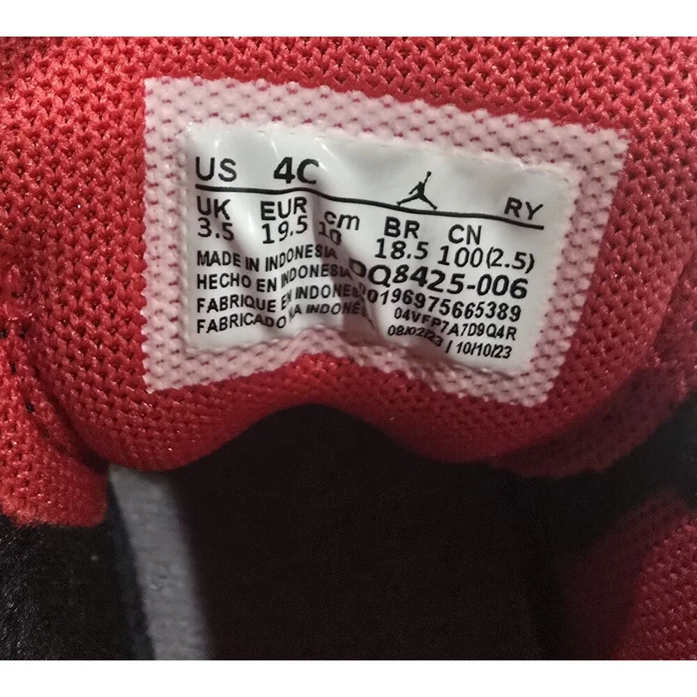 Air Jordan 1 Mid (TD) Baby 4C (Black/Cement Grey-Fire Red-White) DQ8425-006